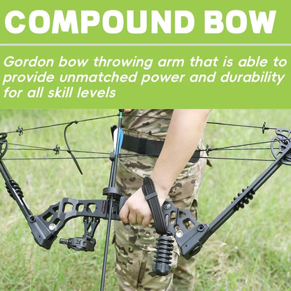 Adjustable Compound Bow Arrow Set with Spine 500 Carbon Arrows 20-70lbs 320FPS High-Strength Alloy Handle RH/LH