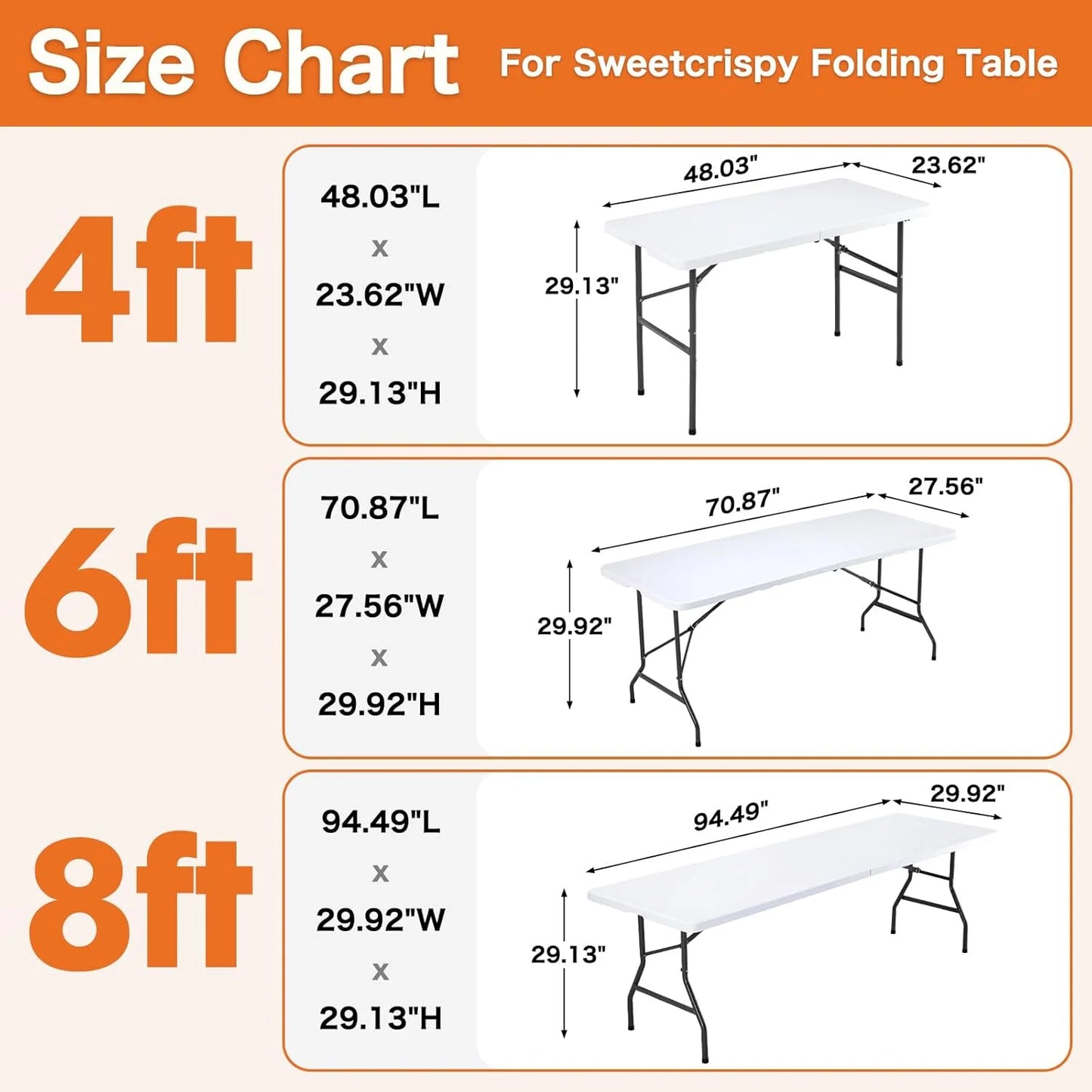 4 FT Folding Picnic Table Easy to Fold and Store, Foldable Table with Carrying Handle