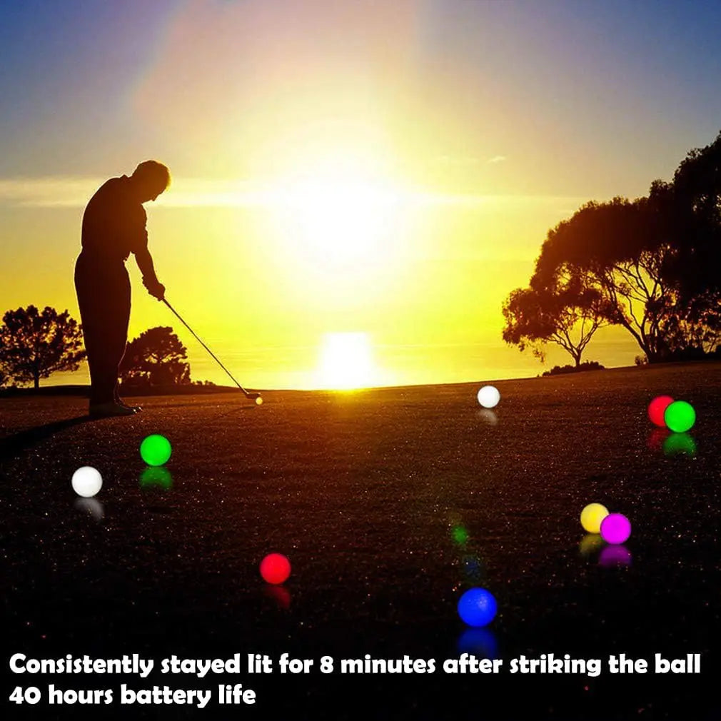 Luminous Golf Balls Set - 6/12/18 Piece Illuminated Night Golf Balls Six Colors Randomly Available for Enhanced Visibility
