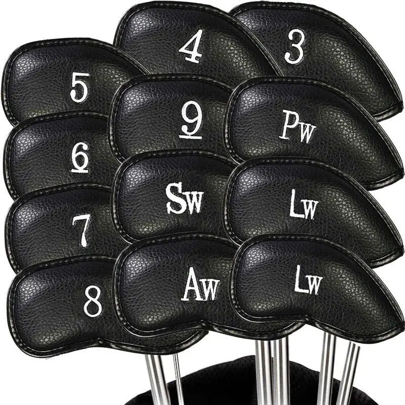 Golf Iron Head Covers Value Set of 12, Synthetic Leather