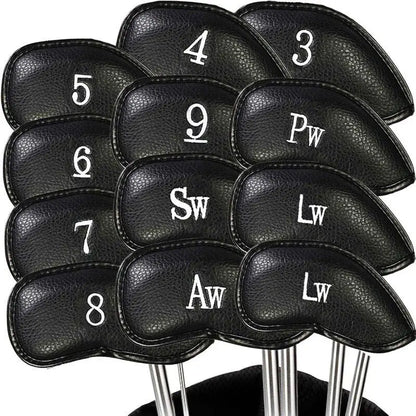 Golf Iron Head Covers Value Set of 12, Synthetic Leather
