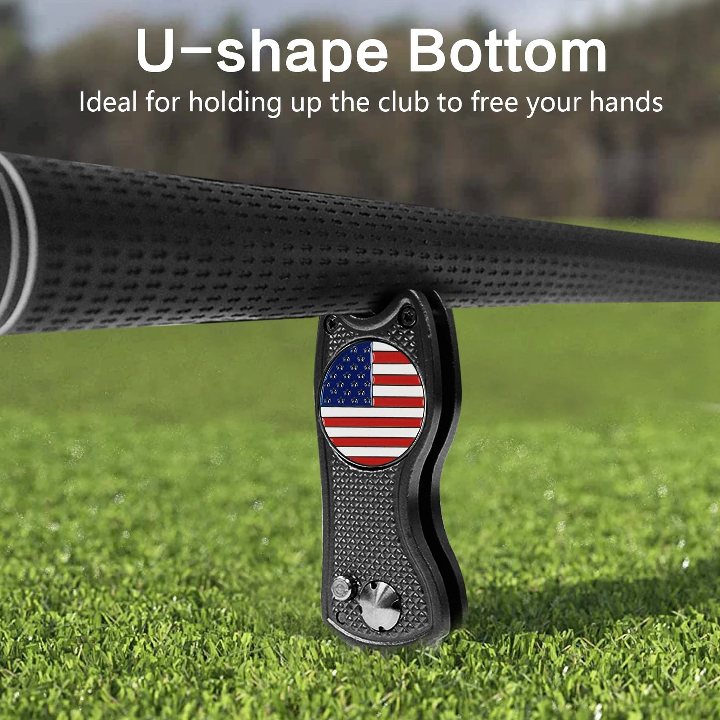 Golf Divot Repair Tool 1 Pack with Magnetic Ball Marker, Foldable