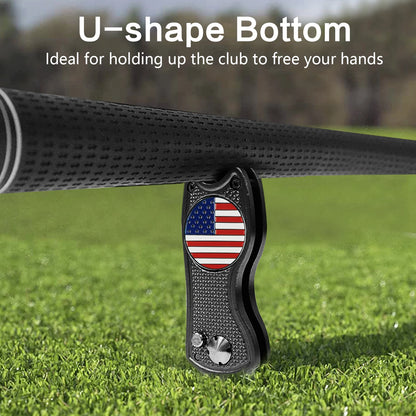 Golf Divot Repair Tool 1 Pack with Magnetic Ball Marker, Foldable