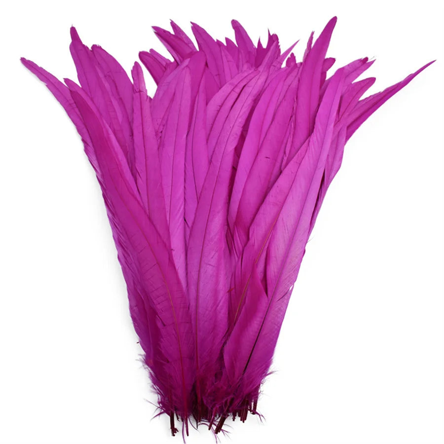 100pcs 25-40cm Wholesale Rooster Feathers Wedding Crafts DIY Natural Feather