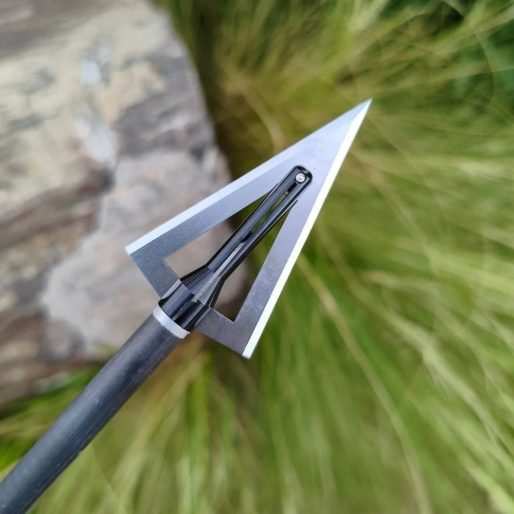 Archery Broadheads 12pcs 120grain Aluminum Steel Screw-in Arrowheads for Hunting