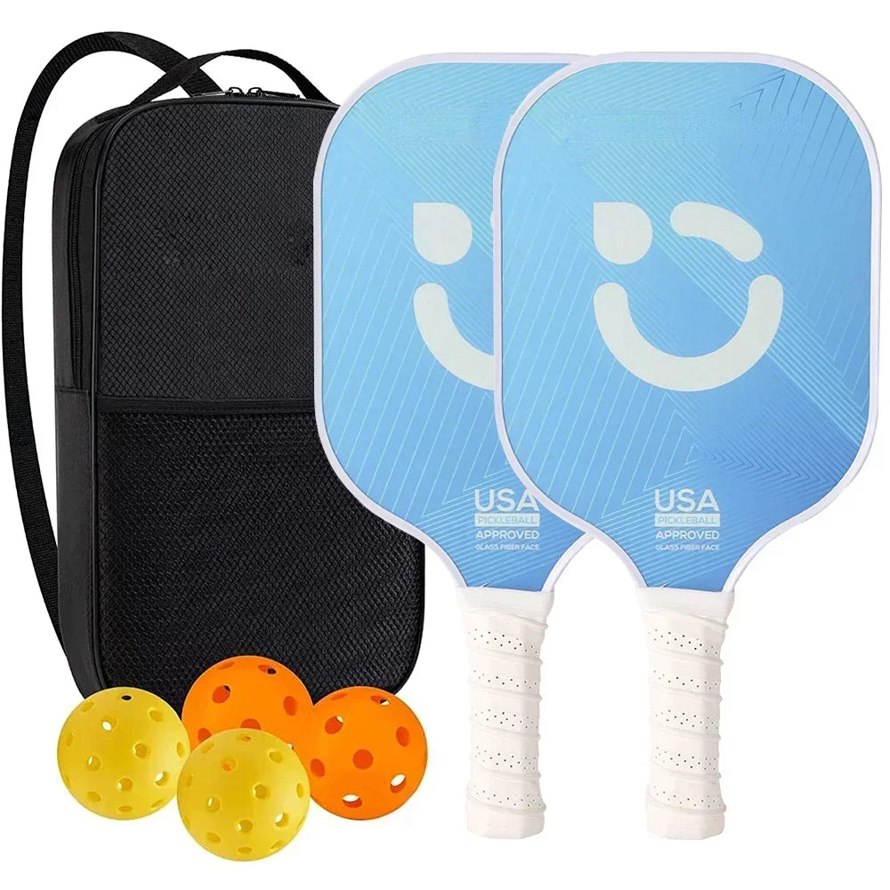Pickleball Paddles Set Rackets Portable Racket Cover Carrying Bag Gift Kit USAPA Approved, Honeycomb Core 4 Balls