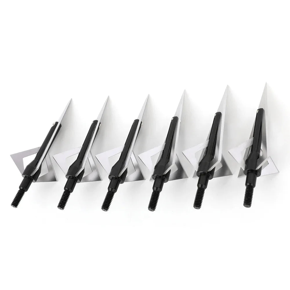 Archery Broadheads 12pcs 120grain Aluminum Steel Screw-in Arrowheads for Hunting
