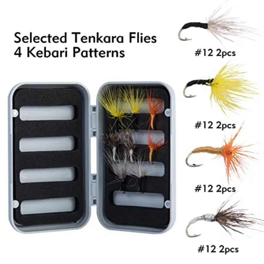 12Feet Rod Combo 24T 30T Carbon Fiber Backpacking Fly Fishing Kit with 30 Flies Tippet and Storage Bag