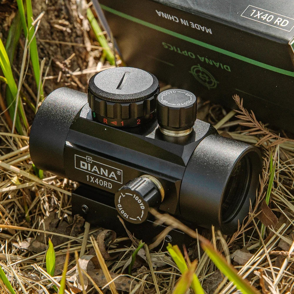DIANA 1x40 Green Red Dot Scope Optics with 11/20mm Mount Outdoor Optical Tool Riflescope