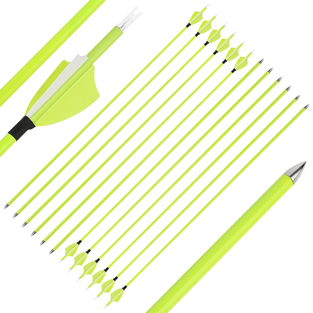 Mixed Carbon Arrows 12pcs 30/31 Inch Spine1500 ID4.2mm with 2 Inch Vanes