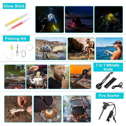 Survival Gear KitCamping Backpack,First Aid Kit