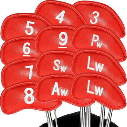 Golf Iron Head Covers Value Set of 12, Synthetic Leather