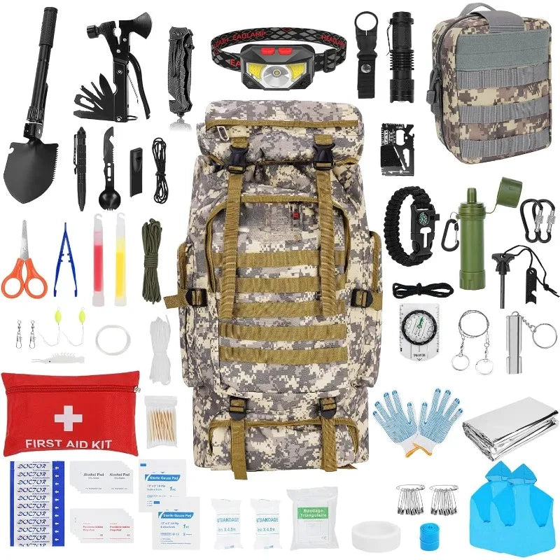 Survival Gear KitCamping Backpack,First Aid Kit