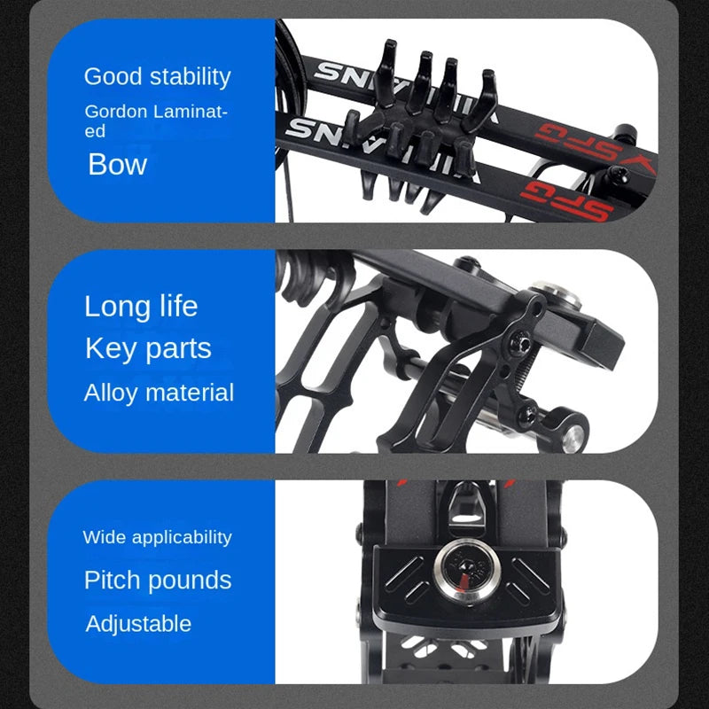 Compound Bow Adjustable Pound Draw Length,Dual-Use (Steel Balls/Arrows)