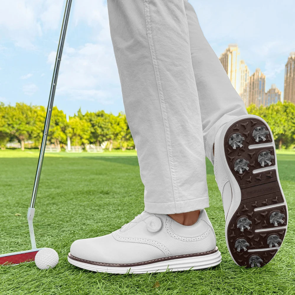 Professional Spiked Men Golf Shoes Waterproof Microfiber Anti-collision
