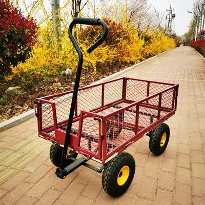 Gardening Trolleys Foldable Hand Cart Luggage Portable Four Wheel