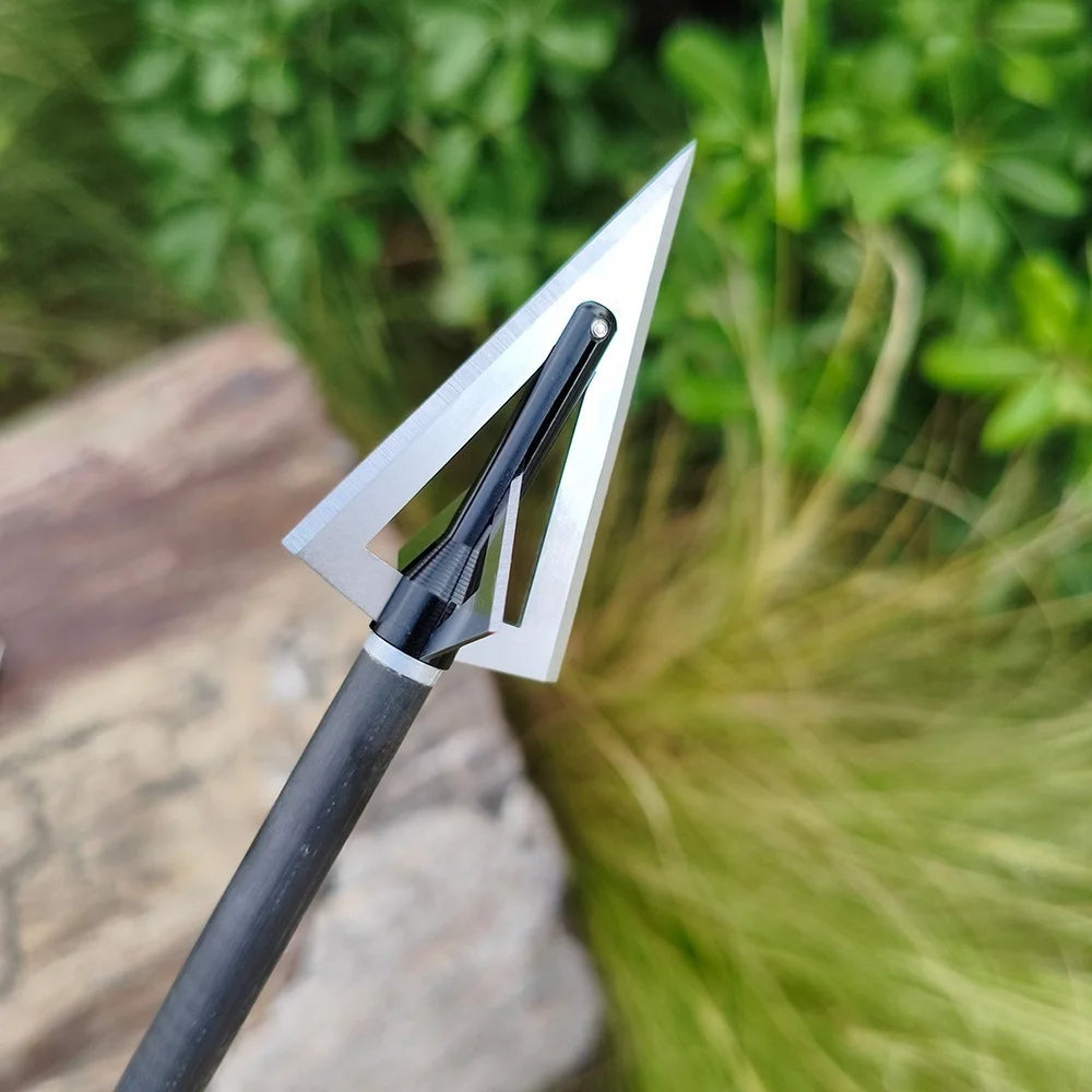 Archery Broadheads 12pcs 120grain Aluminum Steel Screw-in Arrowheads for Hunting