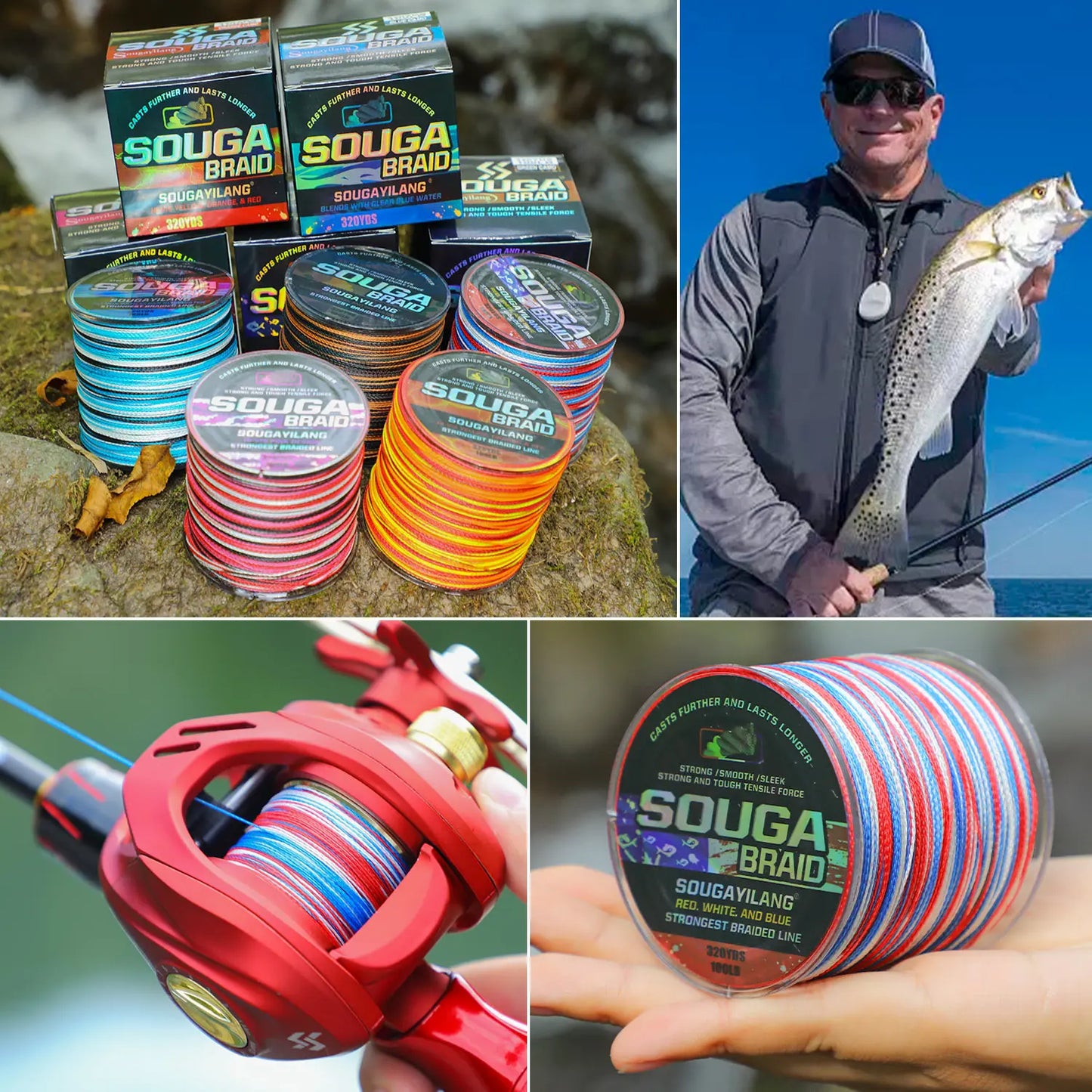 4 Strand Braided Fishing Line 300M Multifilament  Braided Wire Fishing