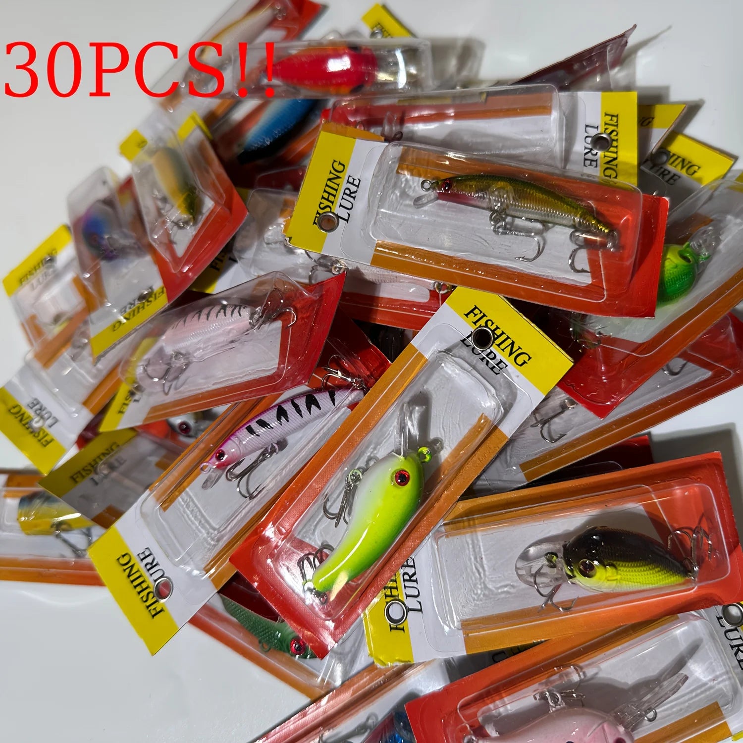 30pcs Fishing Lures Set – Crankbaits, Minnow Baits & Hooks for Freshwa 30pcs Fishing Lures Set – Crankbaits, Minnow Baits & Hooks for Freshwa