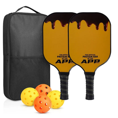 Pickleball Paddles Set Rackets Portable Racket Cover Carrying Bag Gift Kit USAPA Approved, Honeycomb Core 4 Balls
