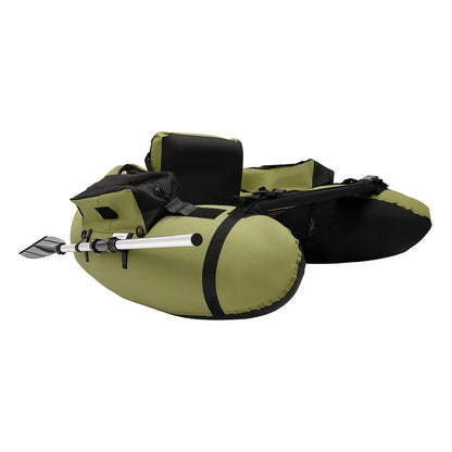 Inflatable Fishing Boat Waterproof Green 130kg/286.6lbs with Hand Air Pump for Fishing
