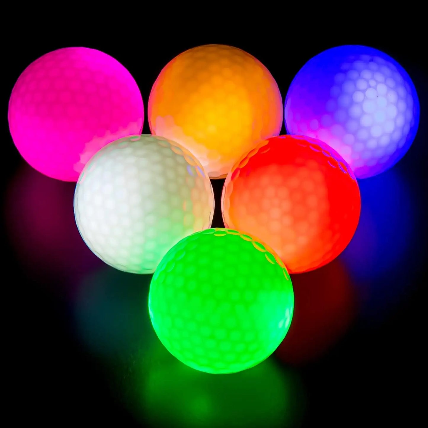 Luminous Golf Balls Set - 6/12/18 Piece Illuminated Night Golf Balls Six Colors Randomly Available for Enhanced Visibility