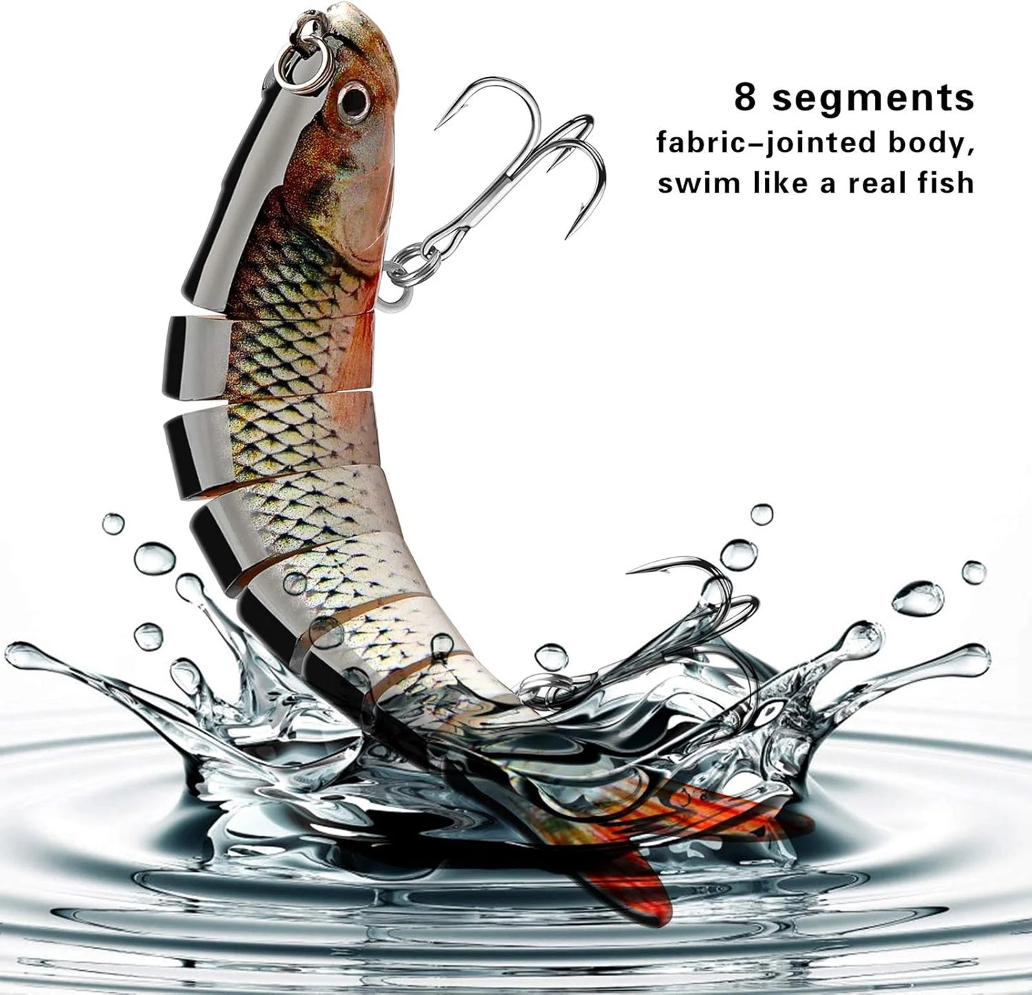 3 Pieces  Fishing Lures, Bionic Swim Bait, Realistic Bass Trout Crappie Swim Bait,