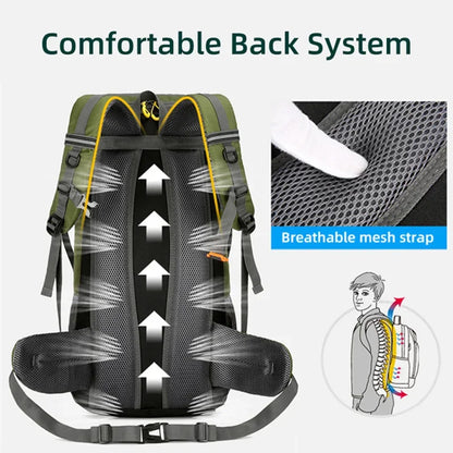 50L Travel Backpack Camping Men Large Hiking Bag Waterproof Bag Luggage