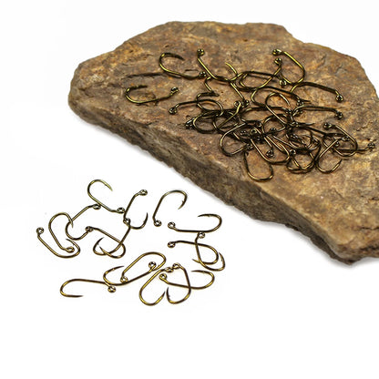 30pcs #10 #12# #14 #16 60°Angle Jig Hook Barbed High Carbon Steel Fly Tying Hook For Wet Euro Nymphs Trout Perch
