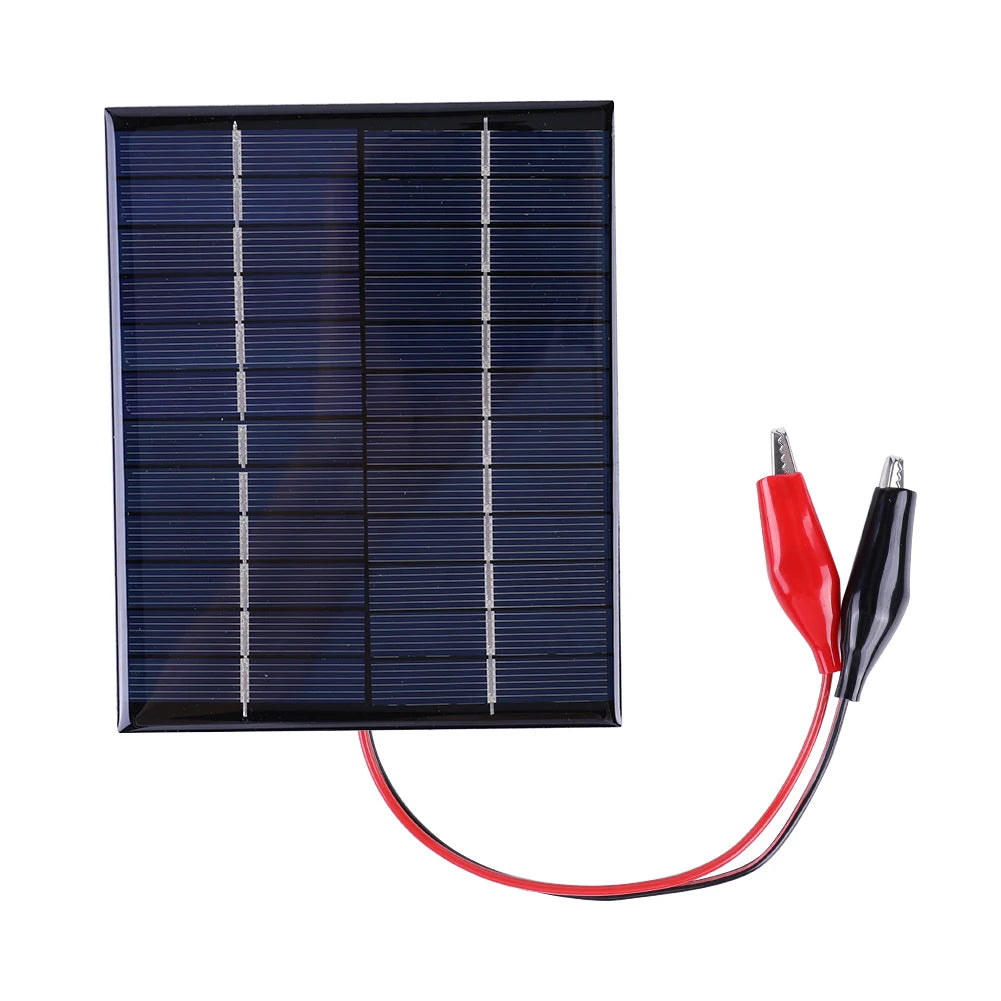 5W 12V Solar Panels Fast Charger Panel 136x110MM, 9-12V Battery Charging