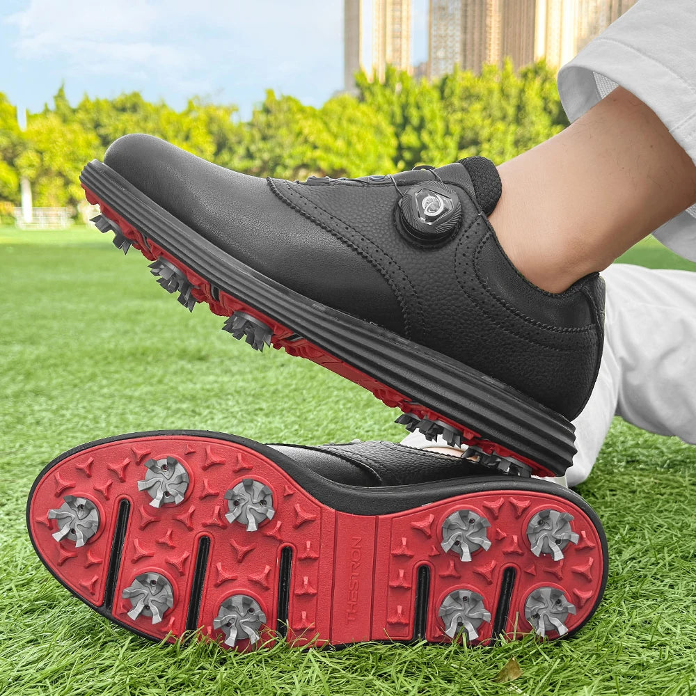 Professional Spiked Men Golf Shoes Waterproof Microfiber Anti-collision