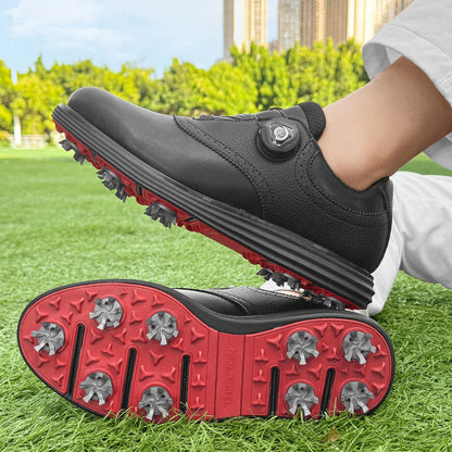 Professional Spiked Men Golf Shoes Waterproof Microfiber Anti-collision