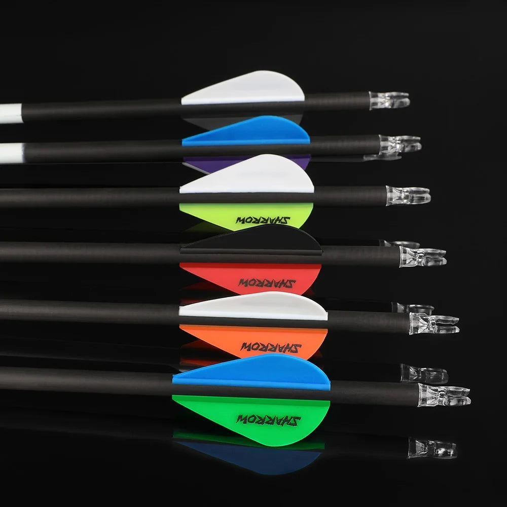 Pure Carbon Arrows 12Pcs Multi-Spine 300/400/500 ±0.003" Straightness 6.2mm ID