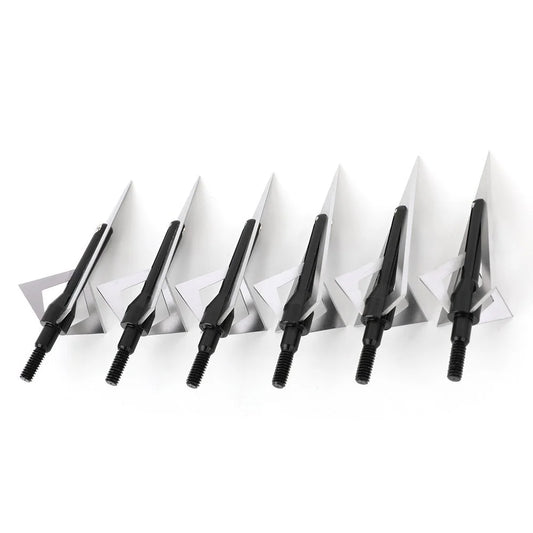 Archery Broadheads 12pcs 120grain Aluminum Steel Screw-in Arrowheads for Hunting