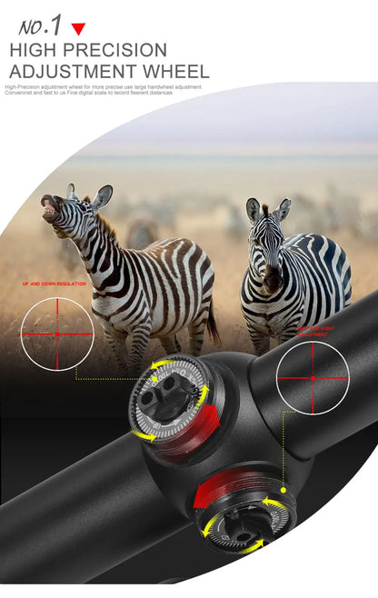 4-16x40 AO Tactical Scope Red Green Illuminated Hunting Sight with Mounts for 20mm Rail Long Range Scopes