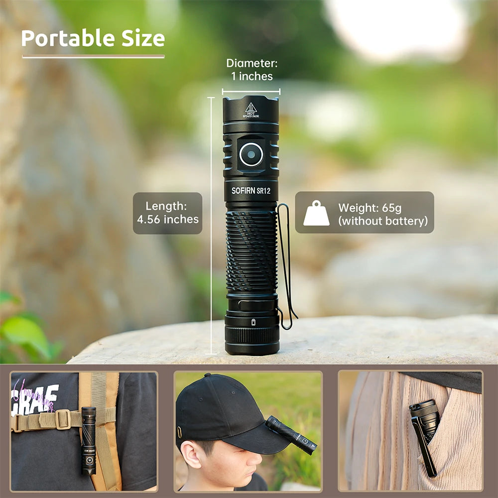 Flashlight 1450LM Powerful Light USB C Rechargeable Torch IP68 Waterproof