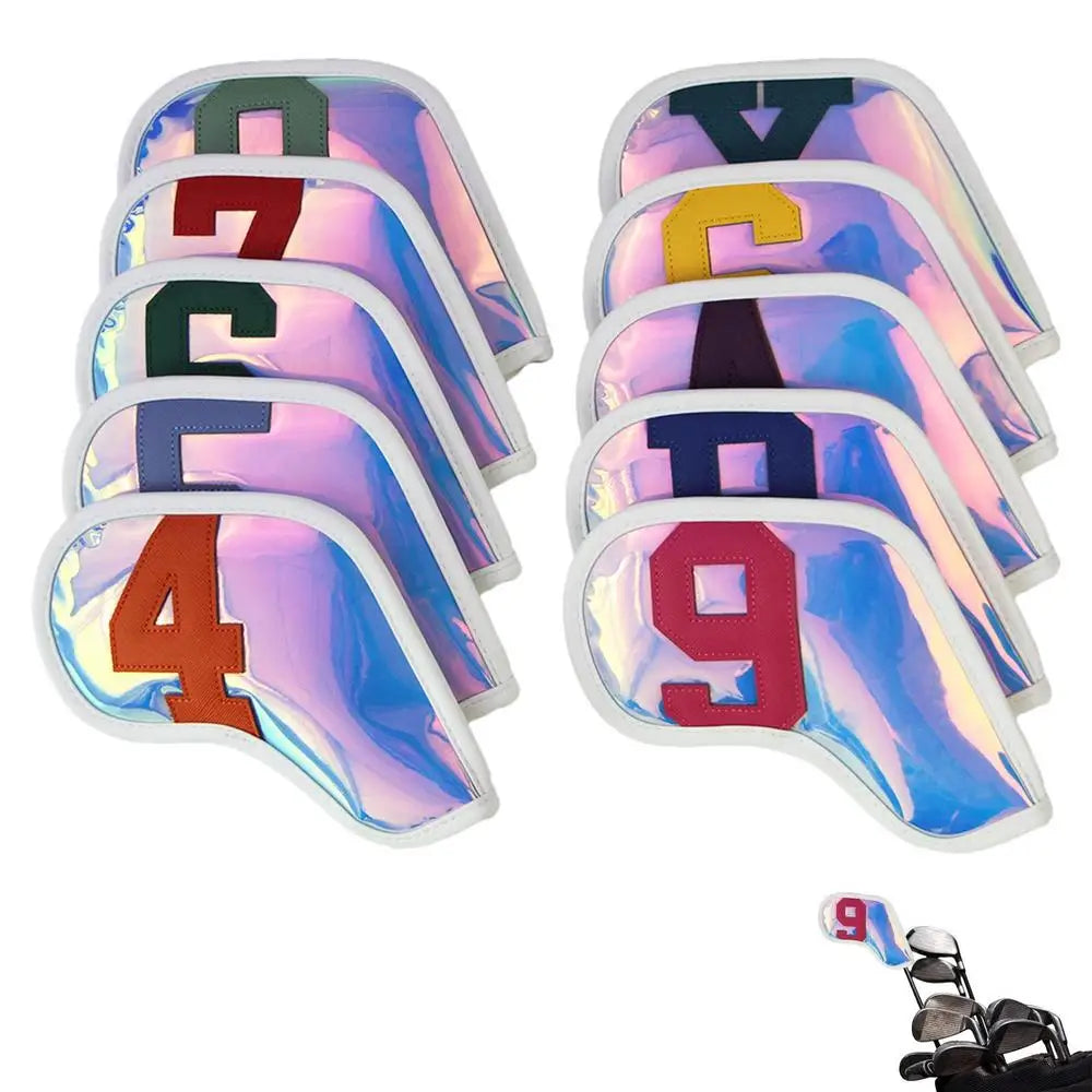 10pcs Golf Club Cover Driver Fairway Hybrid Waterproof Protector Set