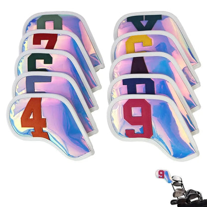 10pcs Golf Club Cover Driver Fairway Hybrid Waterproof Protector Set