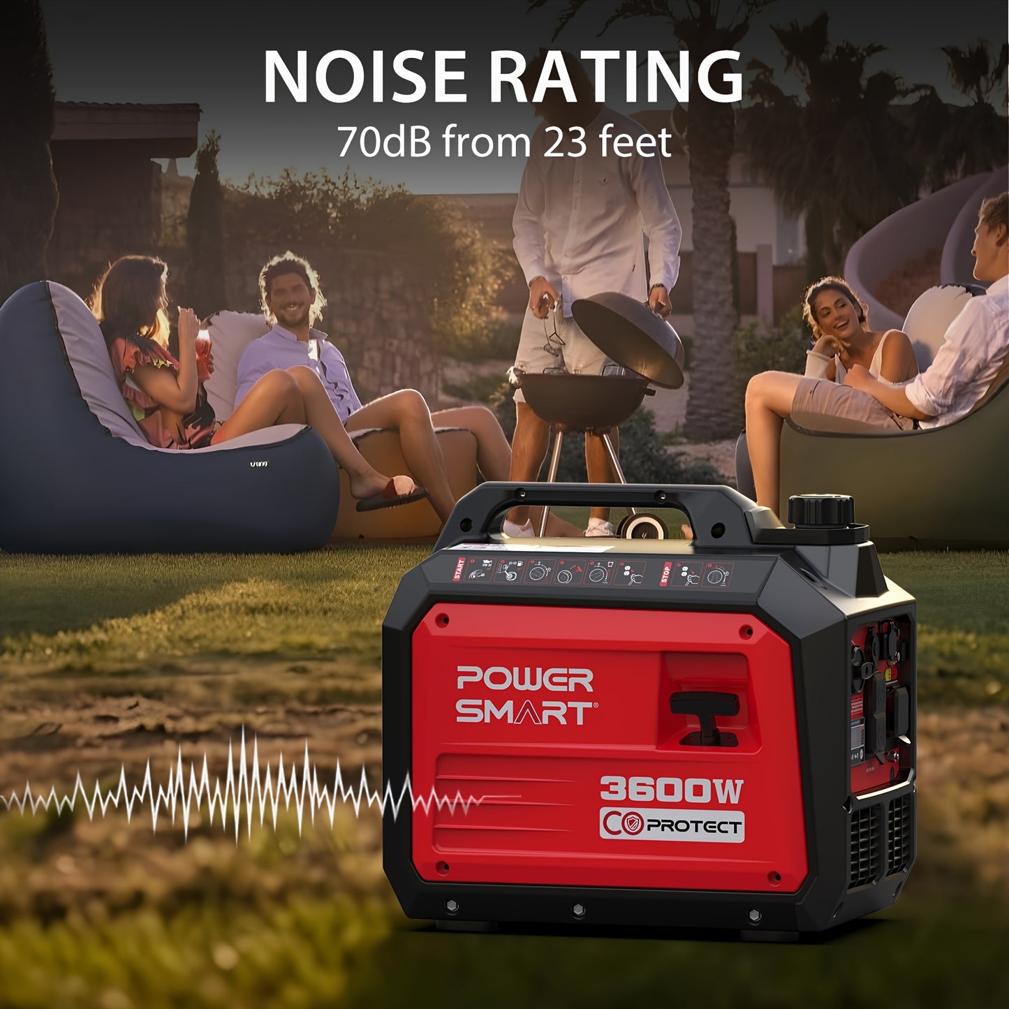 3600 Watt Super Quiet Portable Inverter Generator,